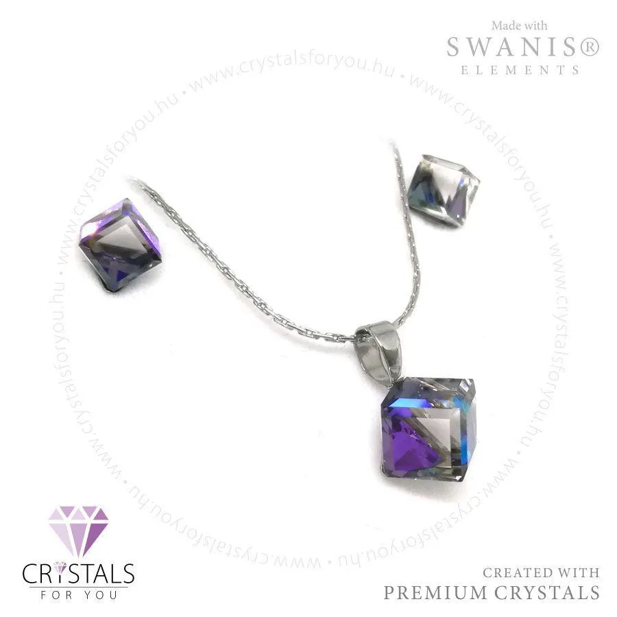 Kocka medálos szett Swanis® prémium kristállyal díszítve