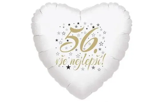 Szív alakú léggömb - 56. születésnap