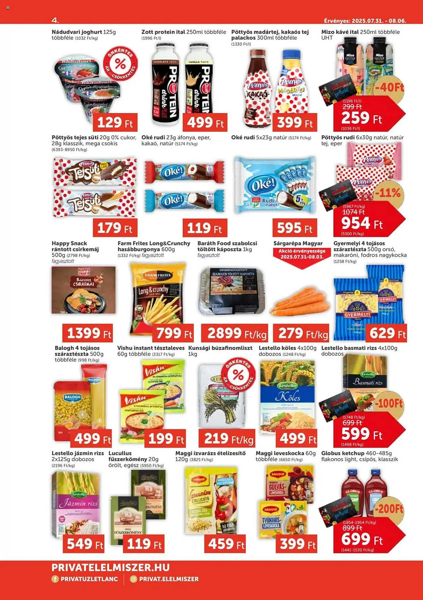 Katalógus PRIVÁT akciós újság július 31.-tól augusztus 6.-ig 2025. - Oldal 4