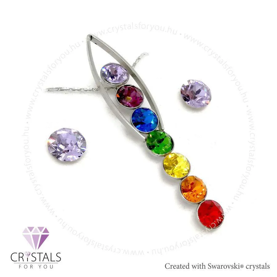 Csakra szett Swanis® prémium kristállyal díszítve, mandula motívummal