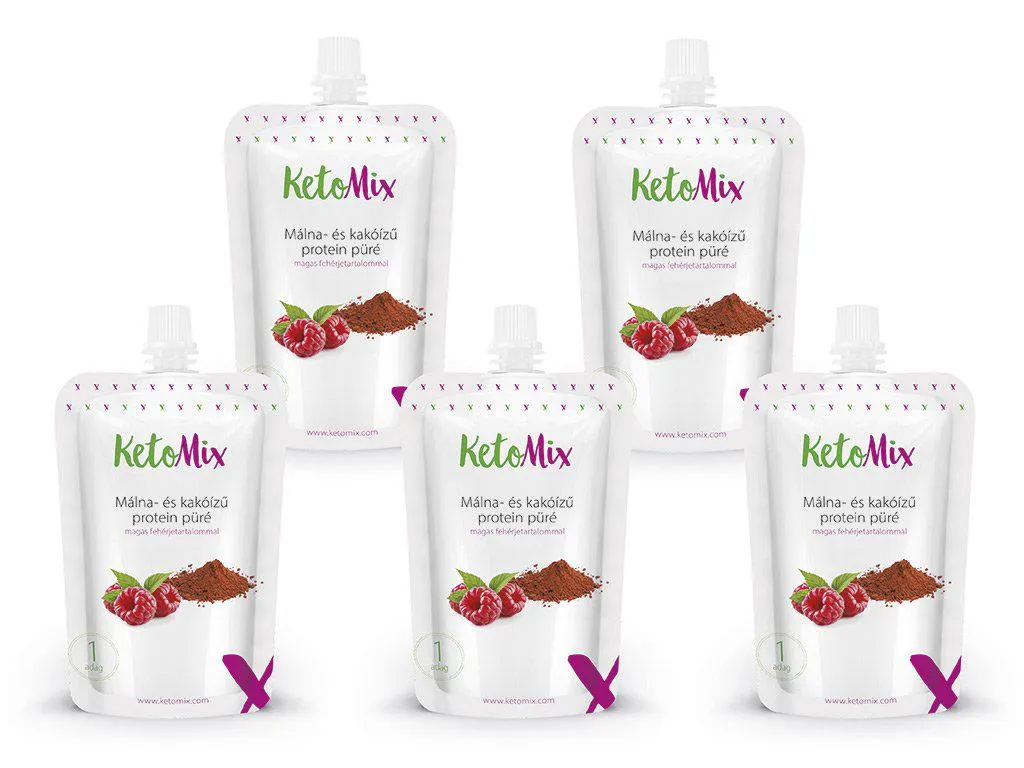 Málna- és kakaóízu protein püré (5 adag)