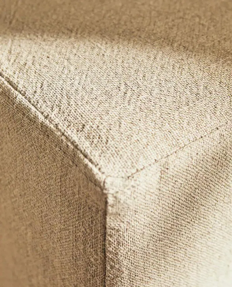 LINEN POUFFE STOOL