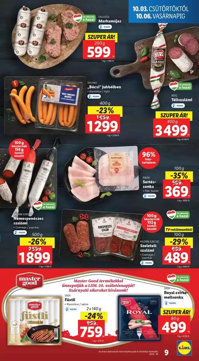 Katalógus Akciós újság – 40. hét október 3.-tól október 9.-ig 2024. - Oldal 9