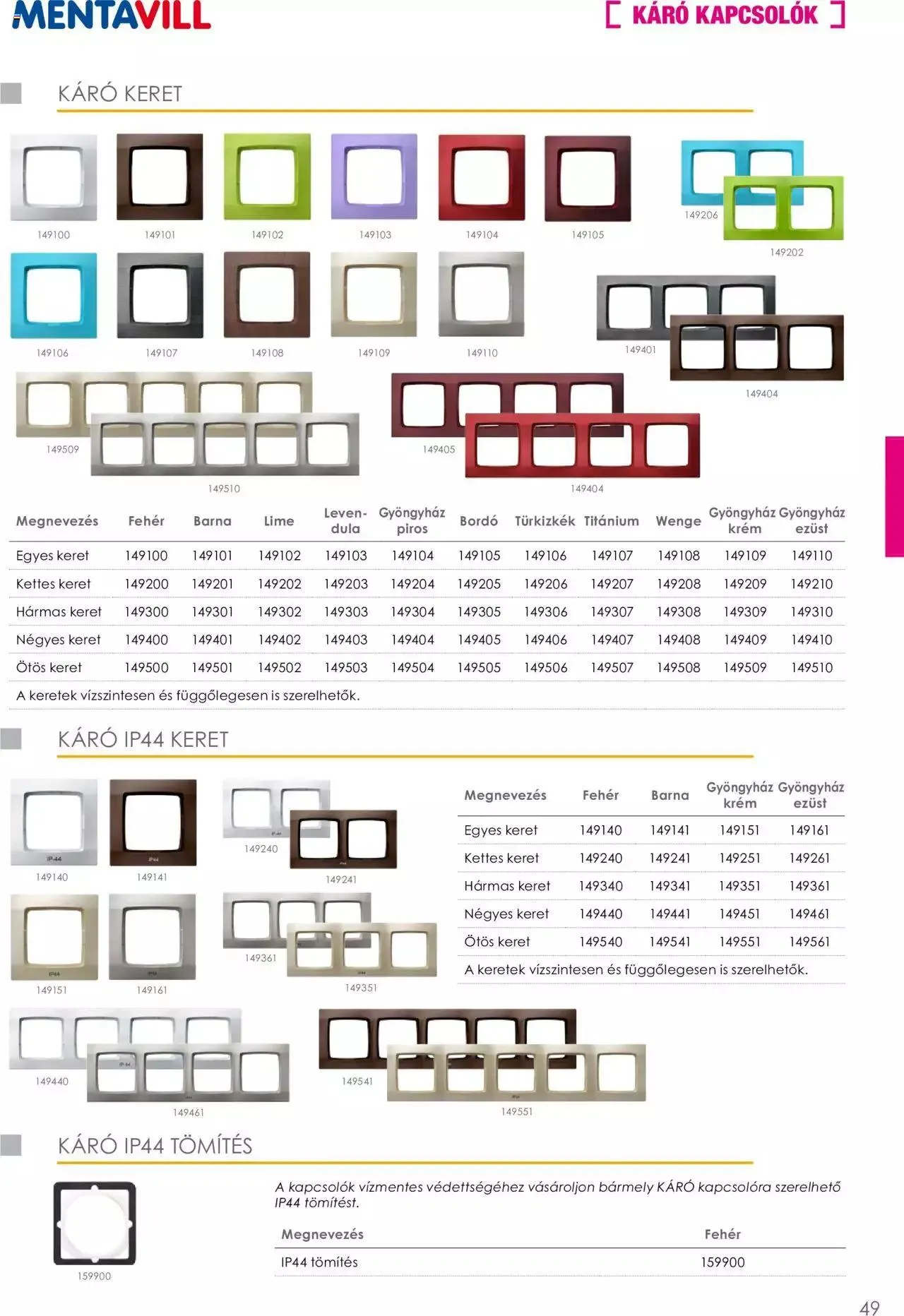 Katalógus Mentavill - Termékkatalógus 2022-2023 december 21.-tól december 31.-ig 2024. - Oldal 50