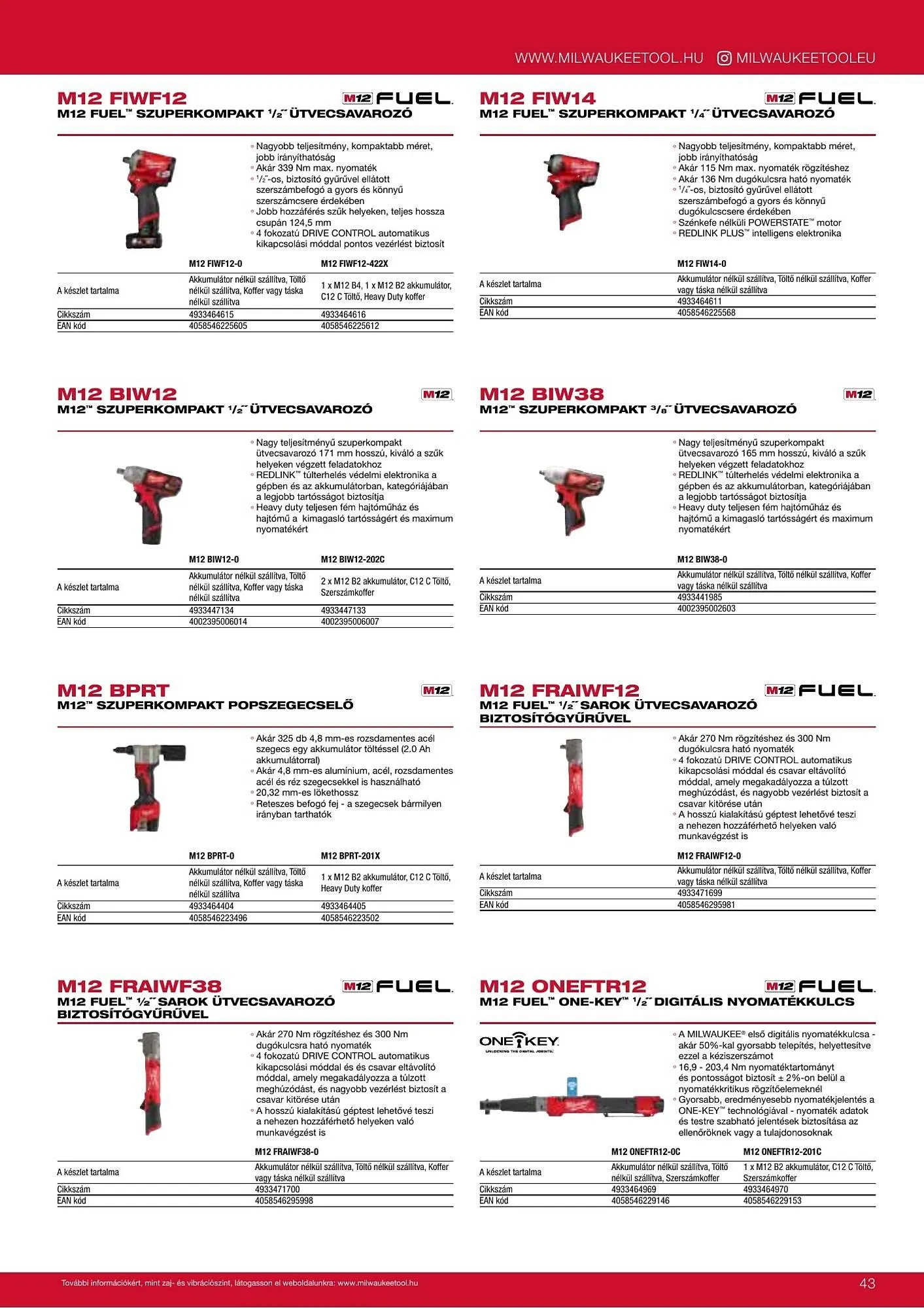 Katalógus Milwaukeetool akciós újság augusztus 14.-tól december 31.-ig 2025. - Oldal 43