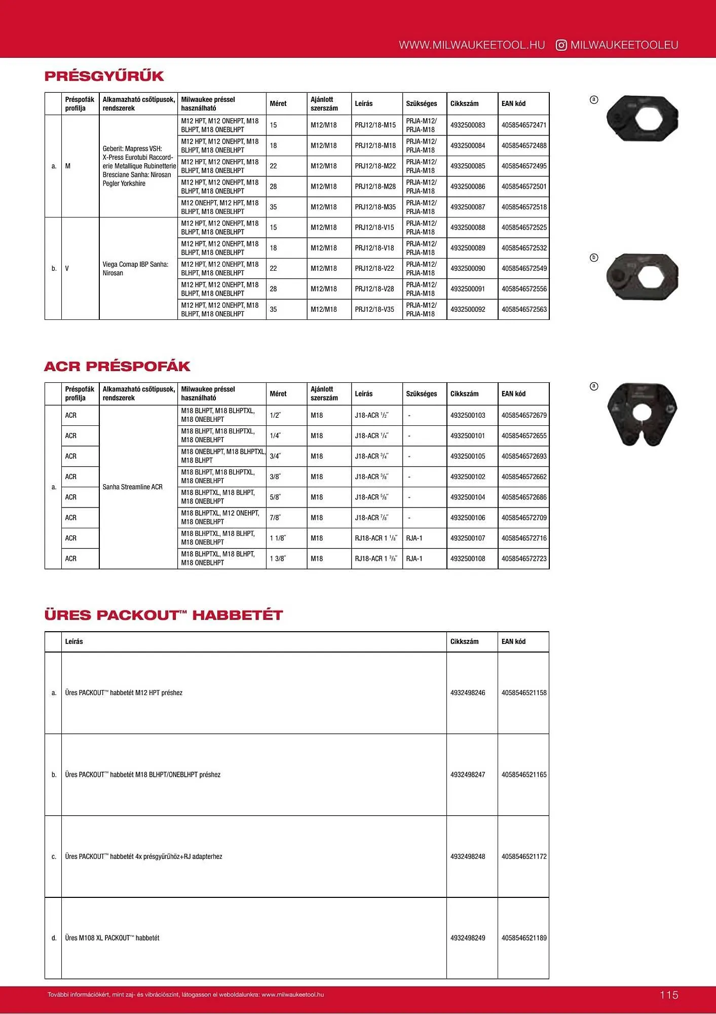 Katalógus Milwaukee akciós újság szeptember 16.-tól december 31.-ig 2026. - Oldal 115