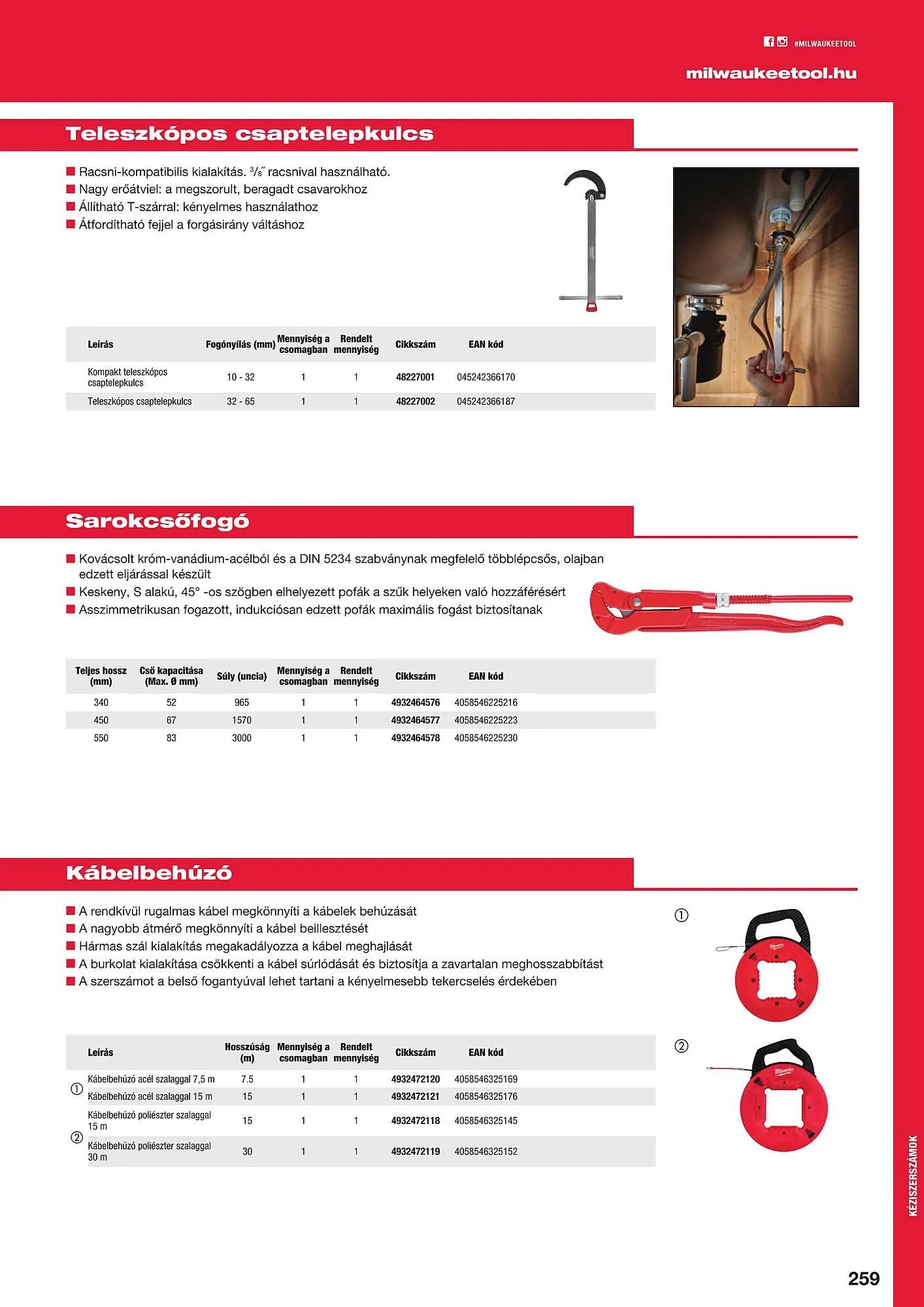Katalógus Milwaukeetool akciós újság augusztus 14.-tól december 31.-ig 2024. - Oldal 259