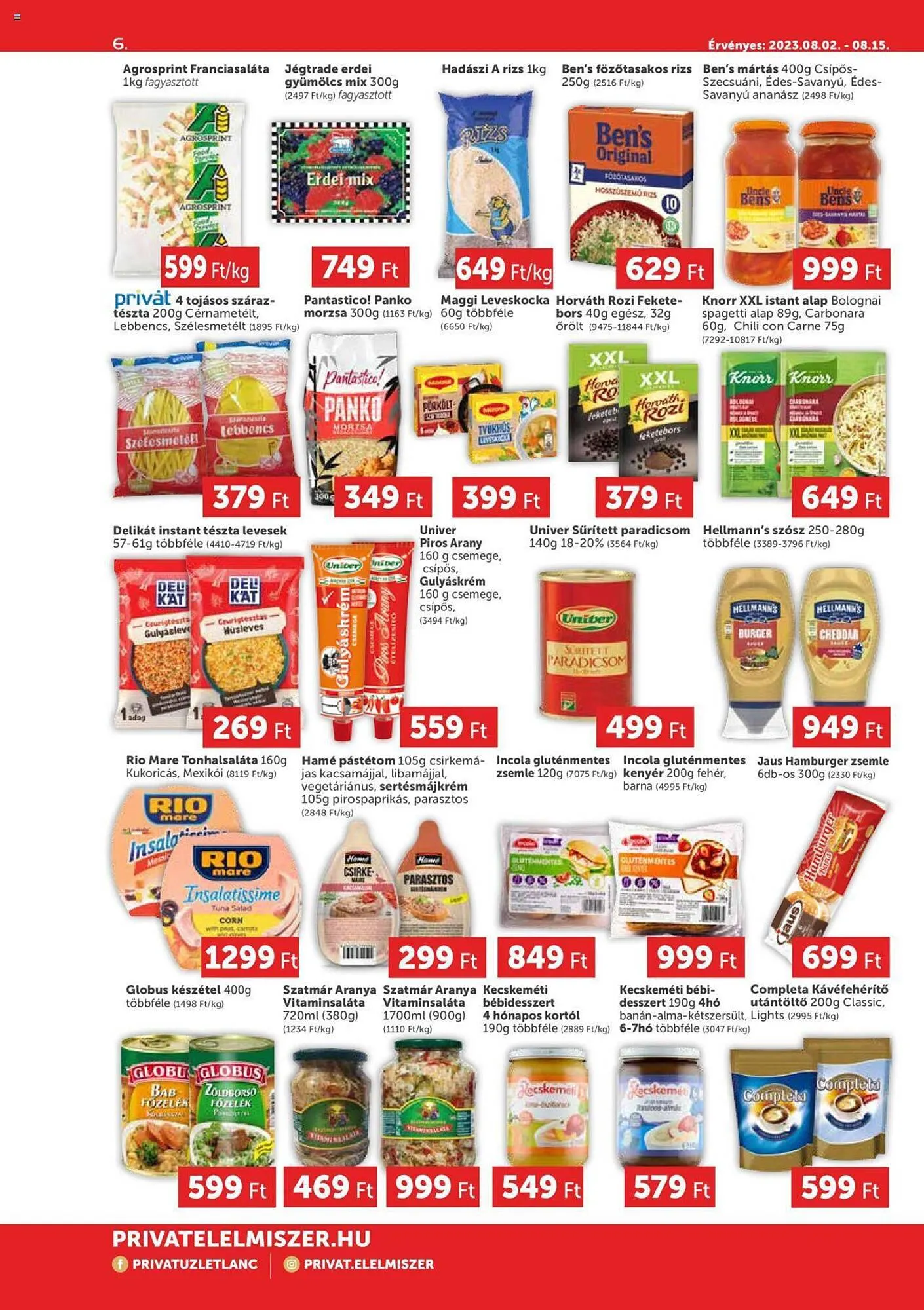 Katalógus PRIVÁT akciós újság augusztus 2.-tól augusztus 15.-ig 2023. - Oldal 6