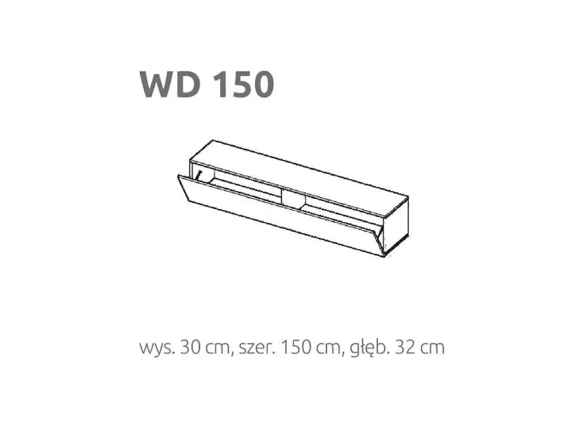 BRIKS Lefelé nyíló fekvő fali szekrény WD150 Prémium fronttal