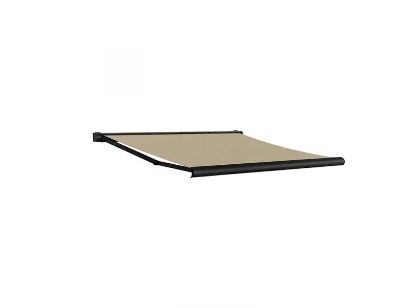 SUNFUN ELBA - csuklókaros teli kazettás napellenző motorral (3x2,5m, fekete-bézs)