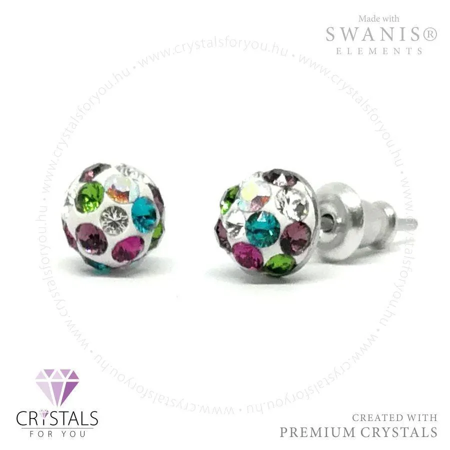 Swanis® prémium kristállyal díszített gömb alakú apró köves fülbevaló