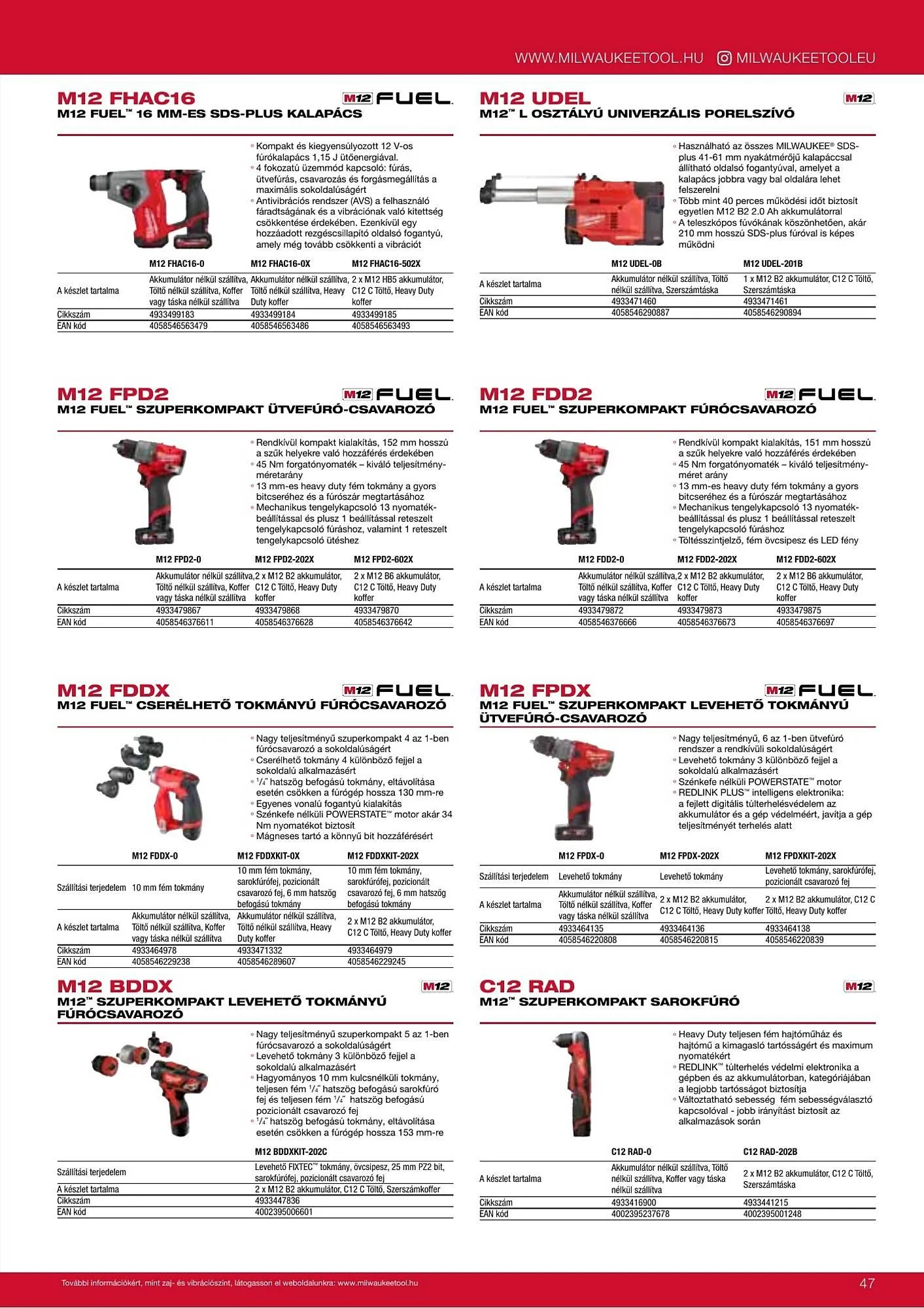 Katalógus Milwaukee akciós újság szeptember 16.-tól december 31.-ig 2026. - Oldal 47