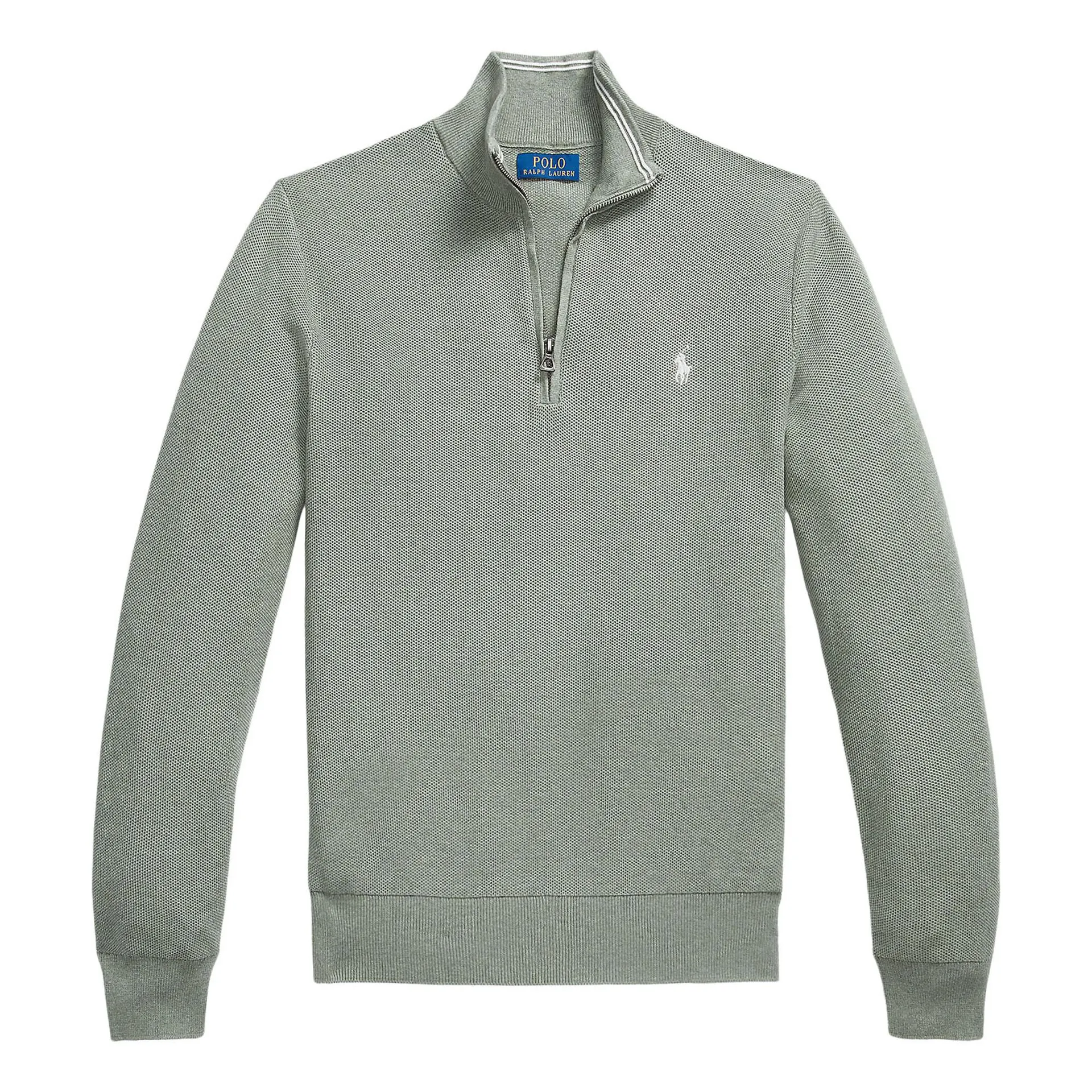 Pony Logo Mesh Knit Zip Sweater