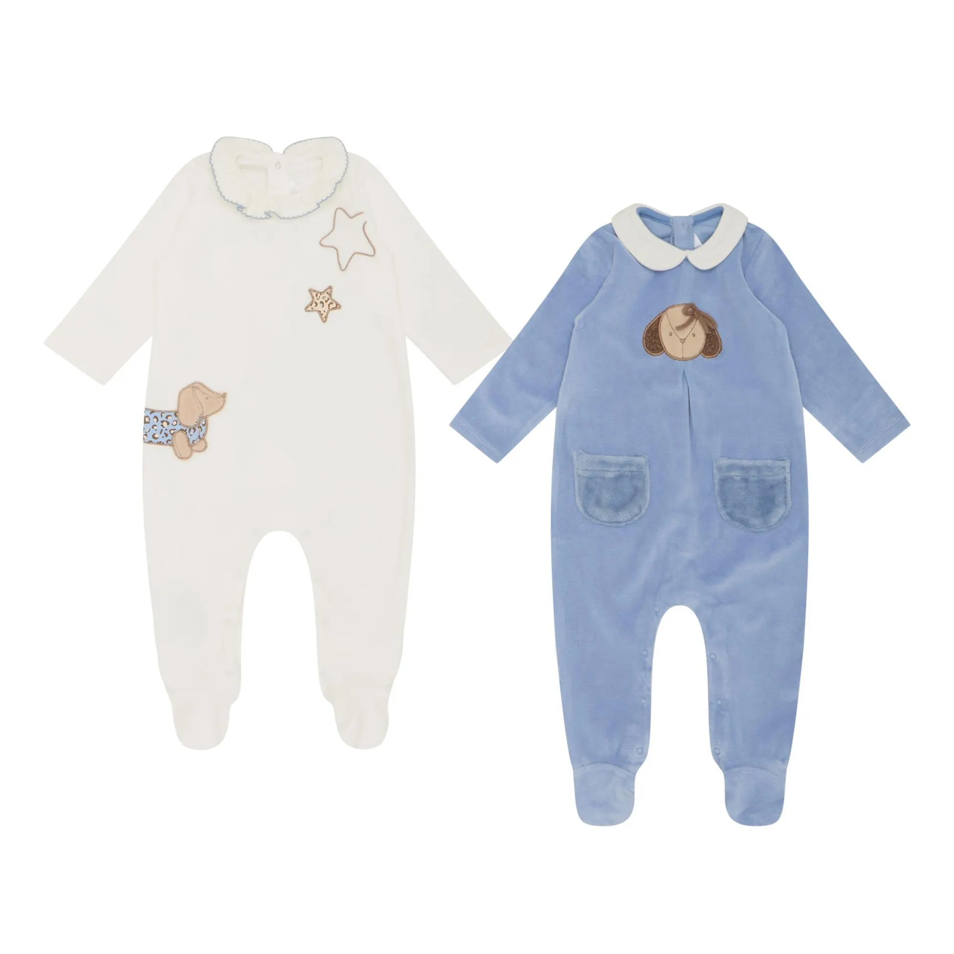 Velour Two-Piece Onesie Set