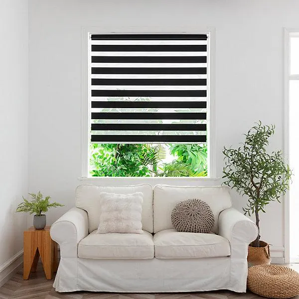 GoodHome Elin Corded Black Day & night Roller Blind (W)120cm (L)180cm