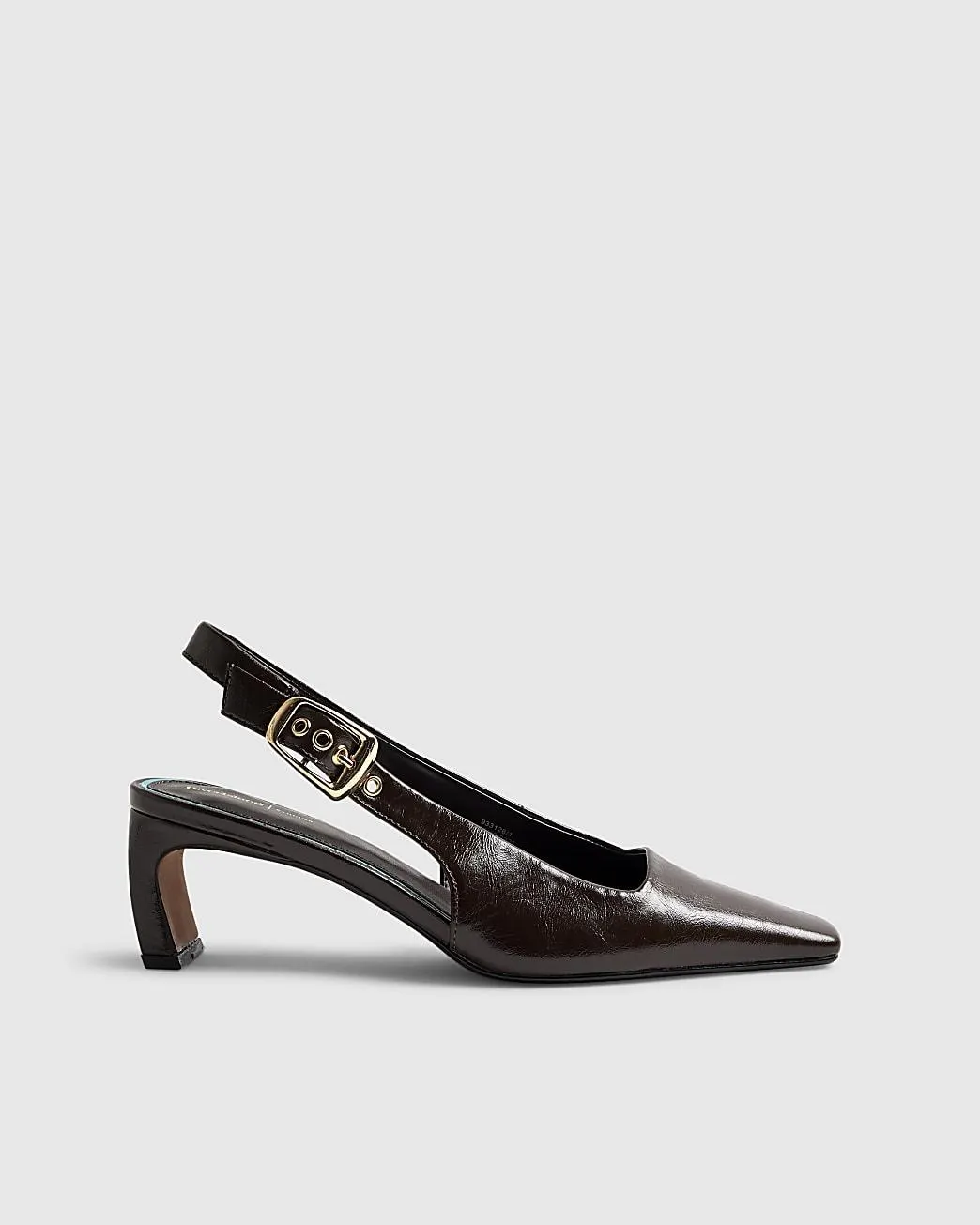 Brown Low Chisel Toe Slingback Court Heels