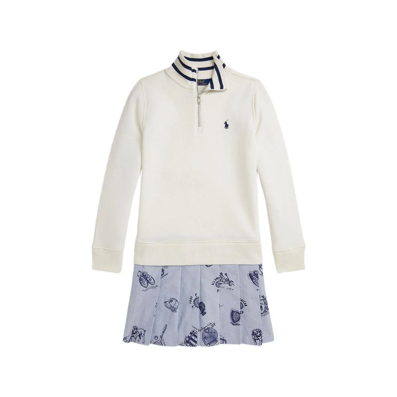 Polo Player Logo Half-Zip Dress 6-12 Years