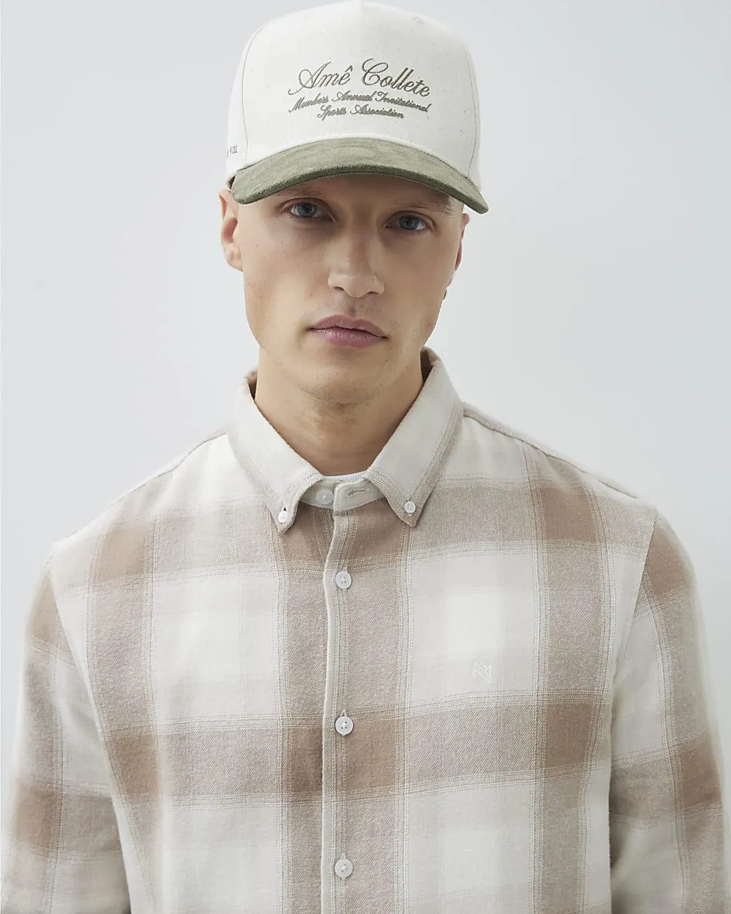 Beige Regular Fit Check Shirt