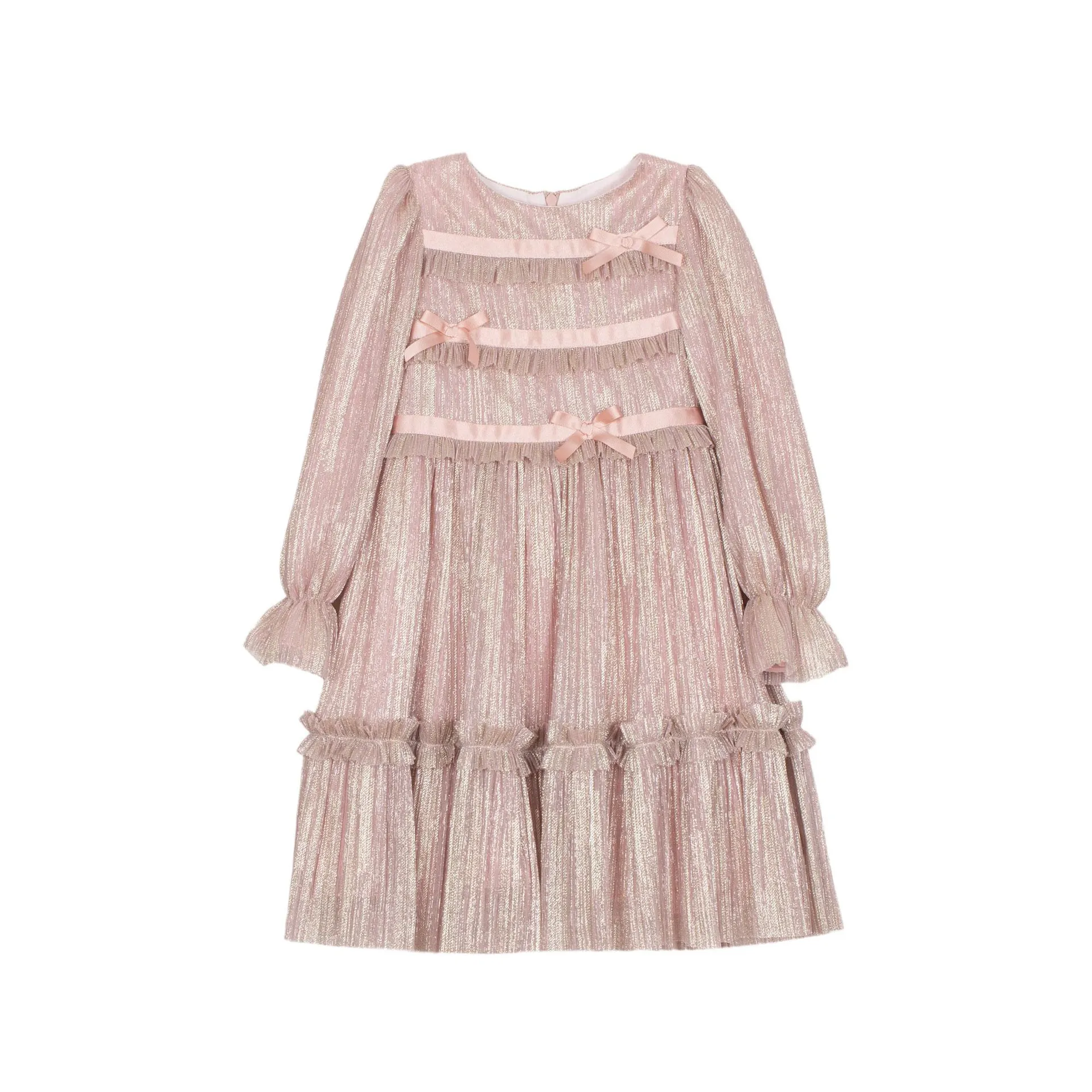 Shimmering Bow Flared Dress