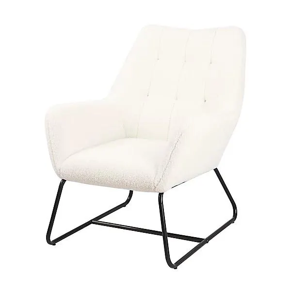 Turio White Boucle Relaxer chair (H)800mm (W)650mm (D)815mm