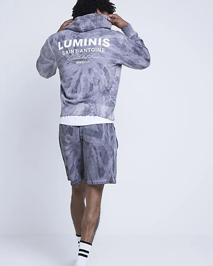 Purple regular fit tie dye hoodie