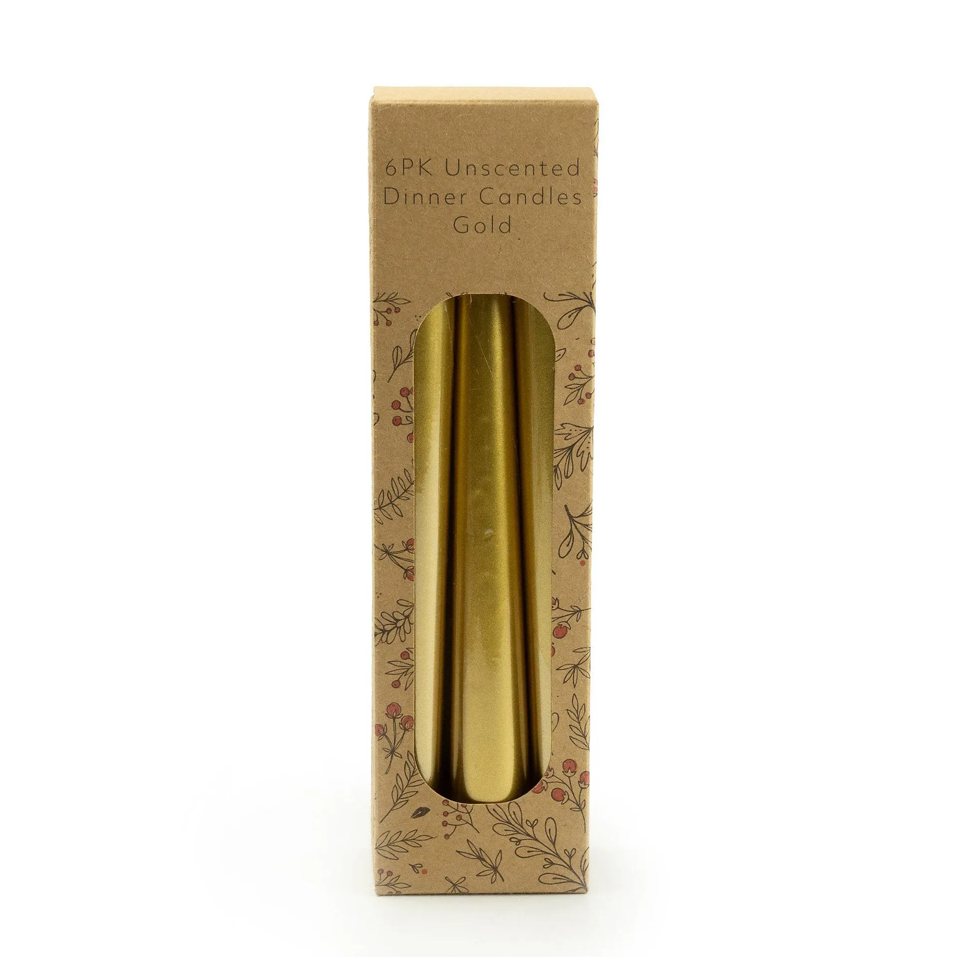 Candlelight Golden Dinner candle 0.28g, Pack of 6