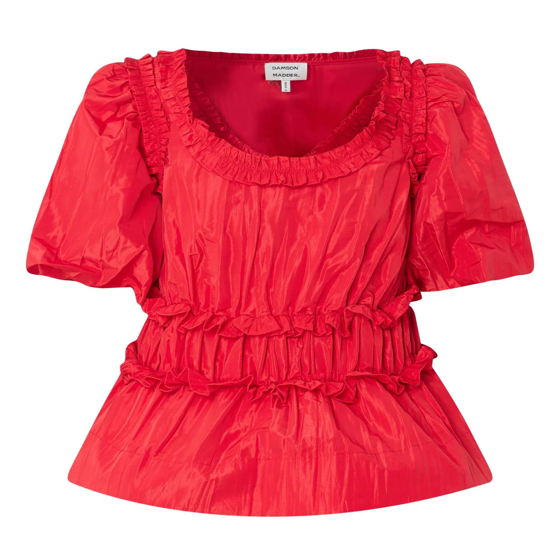 Everly Ruffle Taffeta Blouse