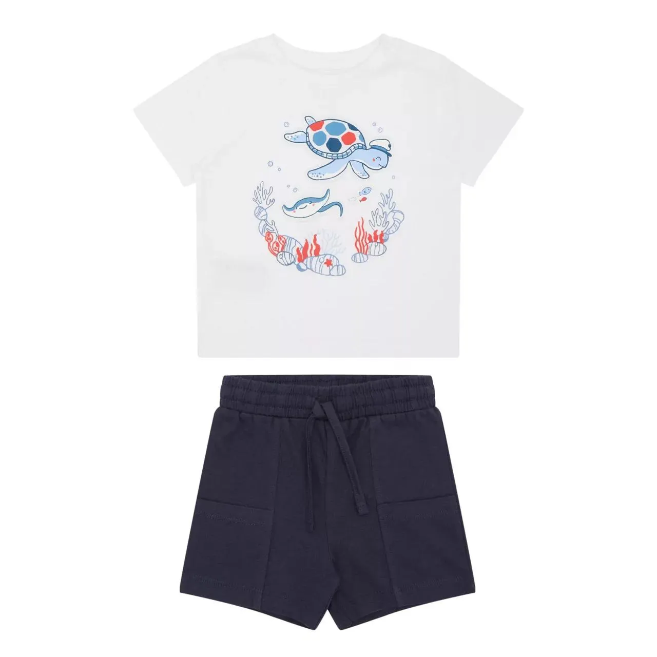 MAYORAL Turtle Two-Piece T-Shirt & Shorts Set