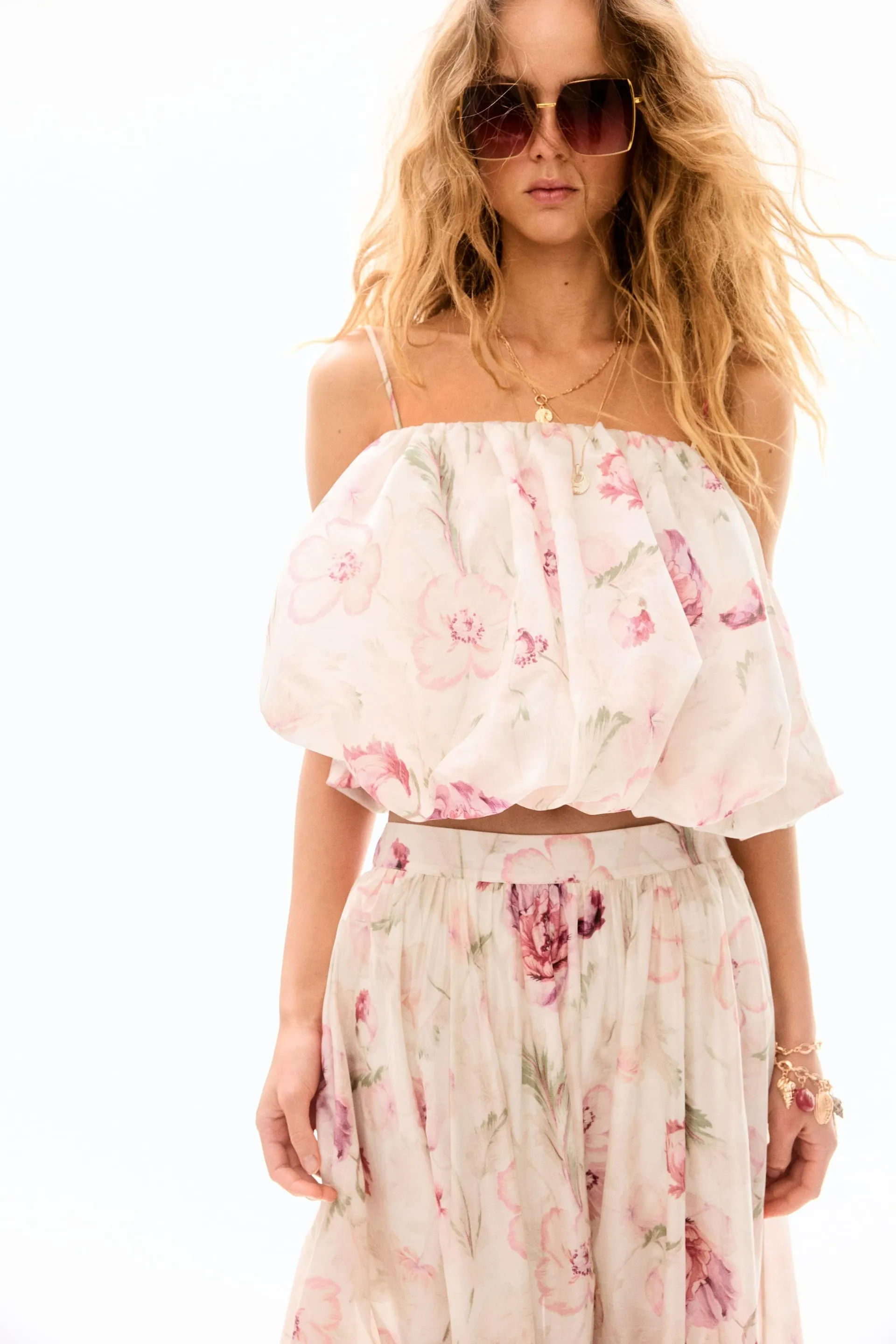 Bubble-hem strappy top