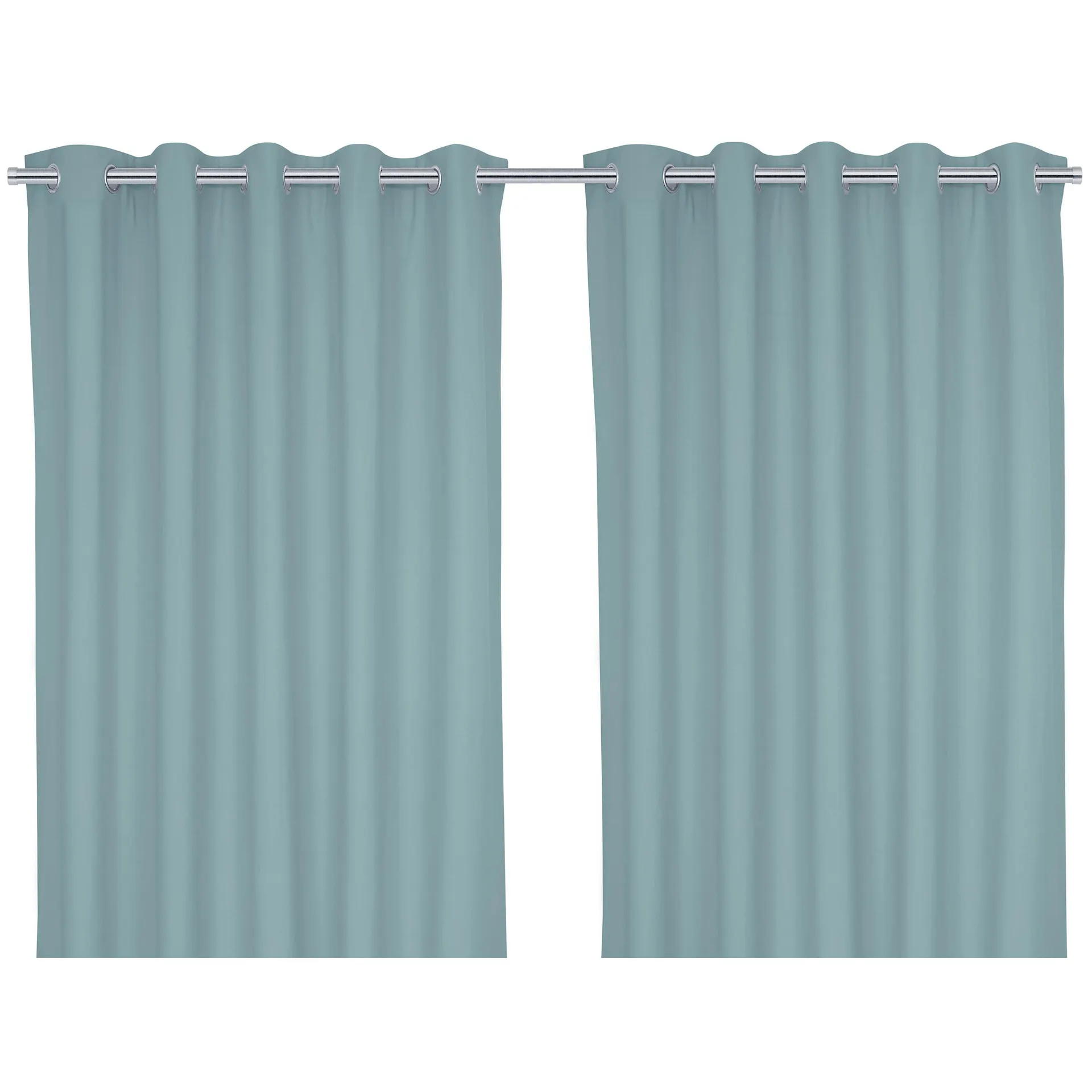 Hiva Light blue Solid dyed Lined Eyelet Curtain (W)228cm (L)228cm, Pair
