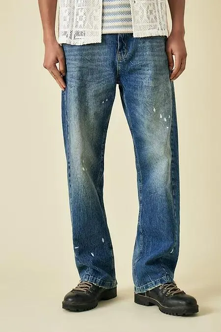 BDG Applique Jet Twisted Straight Leg Jeans