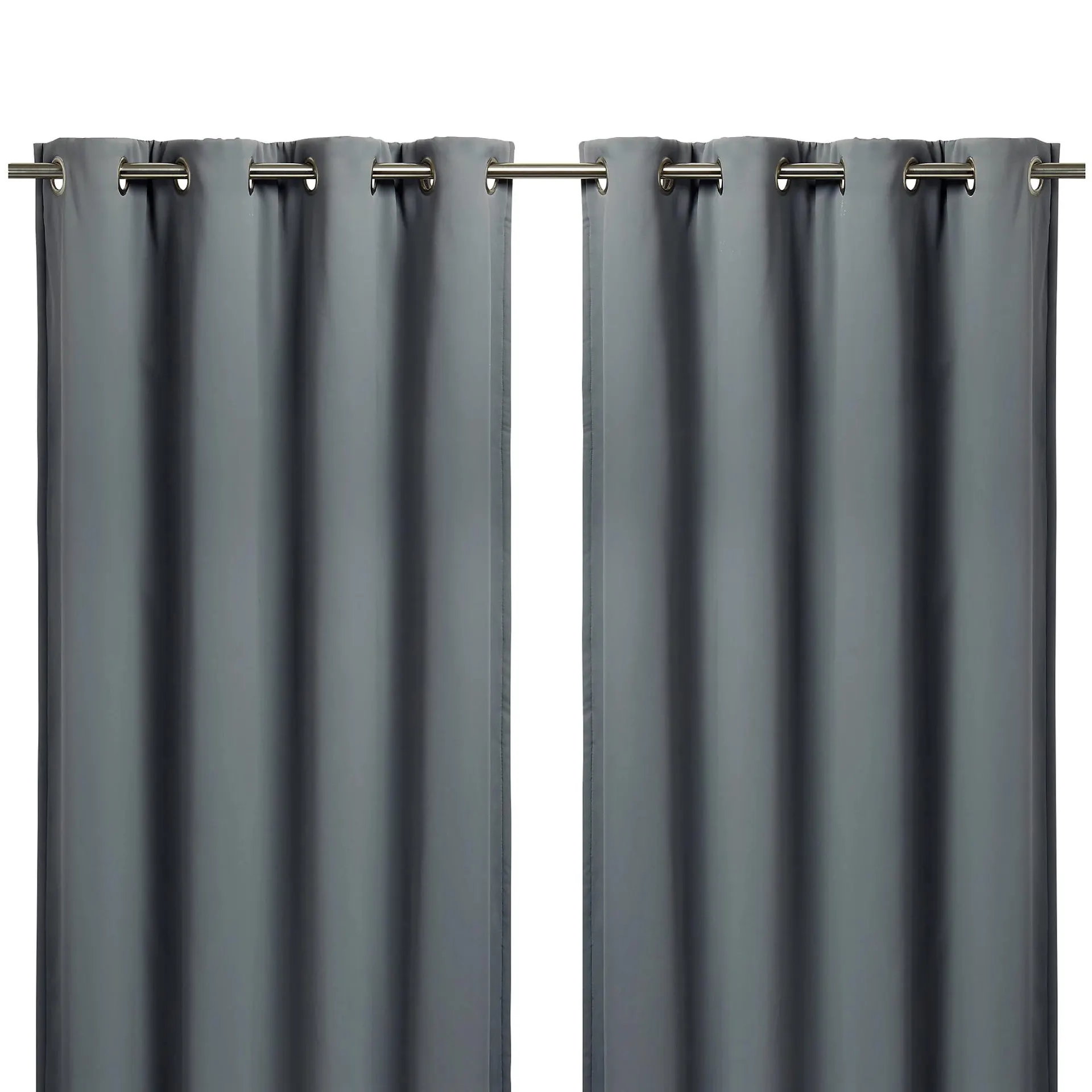 Vestris Grey Plain Blackout & thermal Eyelet Curtain (W)167cm (L)228cm, Pair