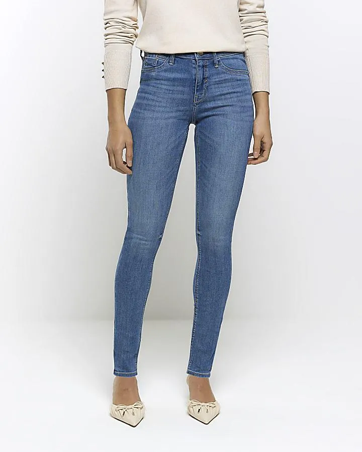Blue molly mid rise super skinny fit jeans