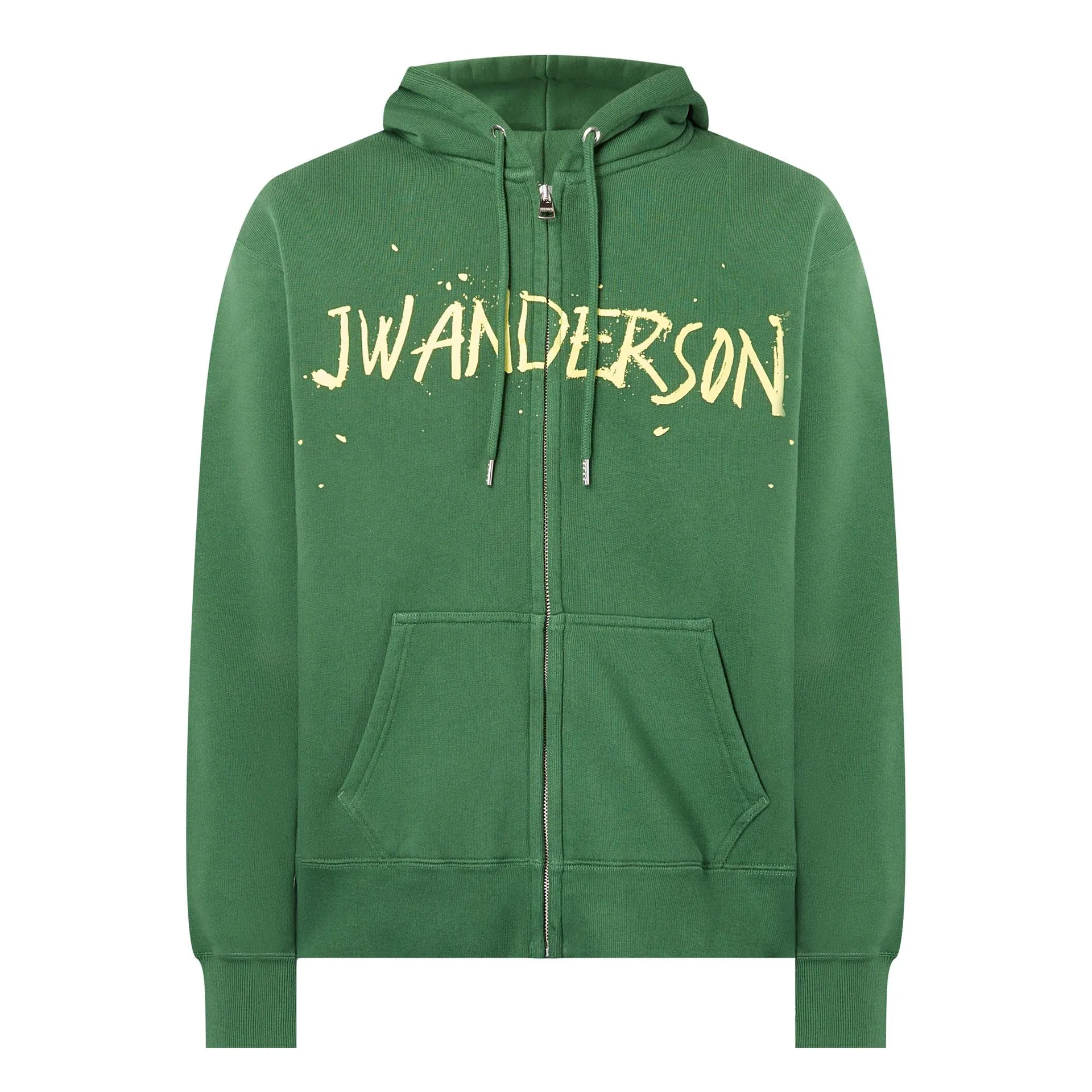 Circular Logo Drawstring Zip Hoodie