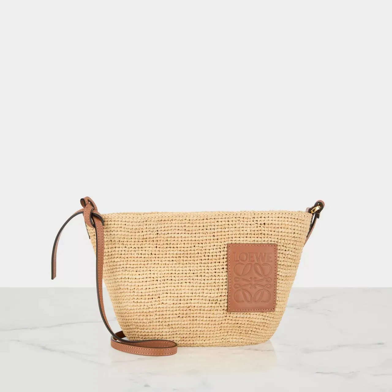 raffia pochette slit crossbody bag
