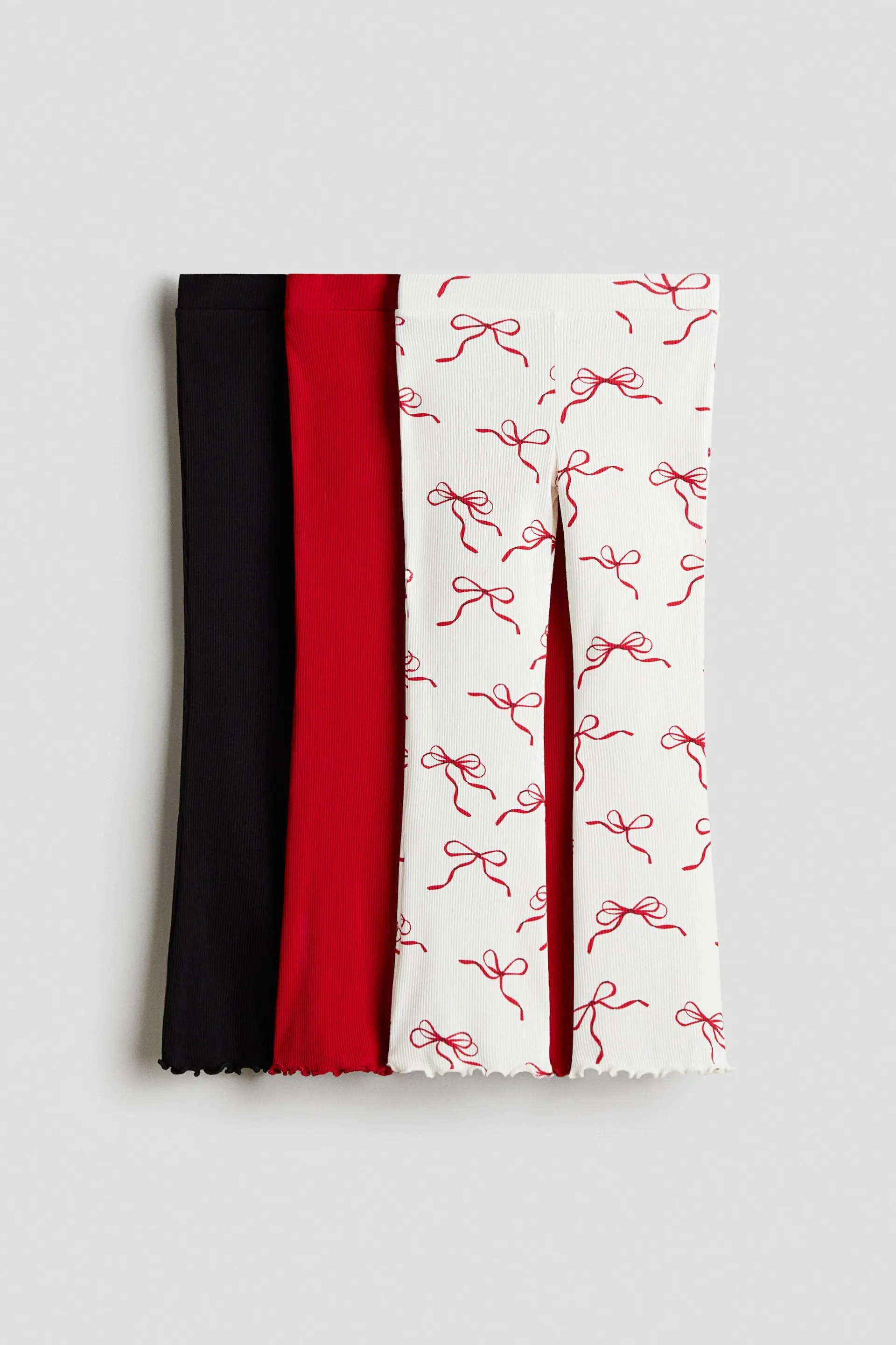 3-pack ribbed cotton leggings