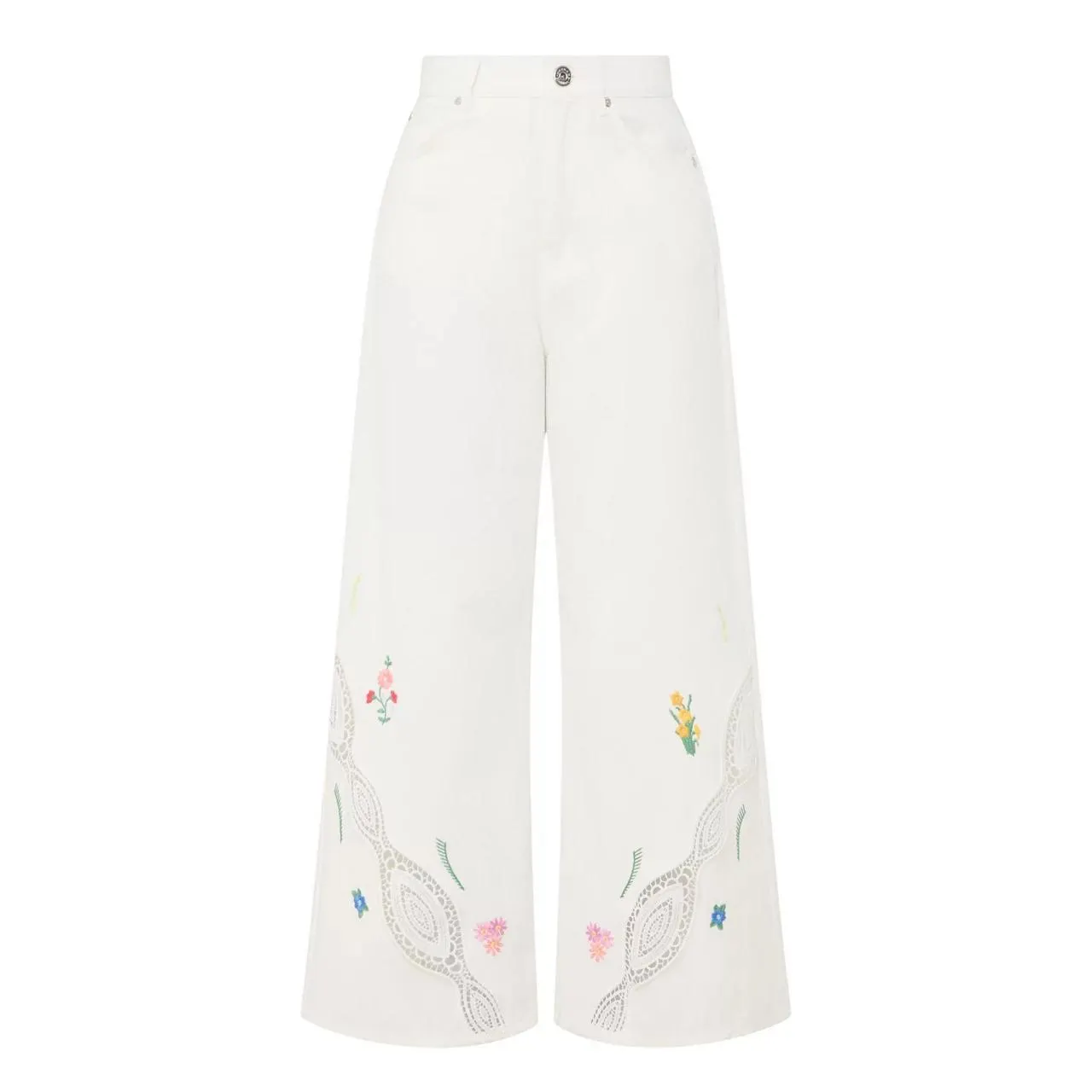 New in WEEKEND MAX MARA Lord Flower-Embroidered Cropped Trousers €280.00