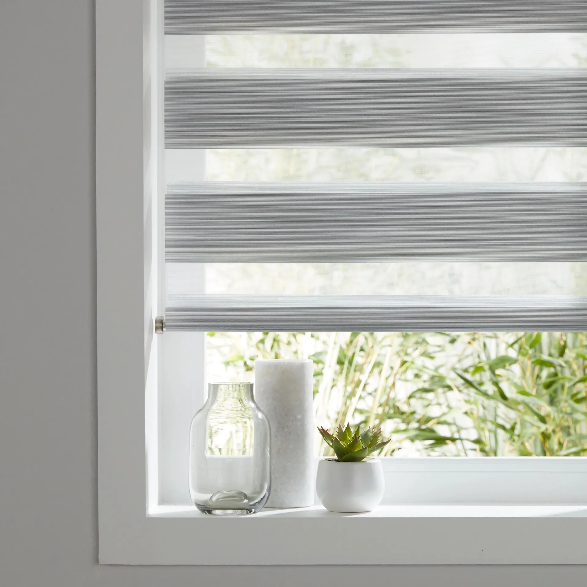 Kala Corded Grey Striped Day & night Roller blind (W)120cm (L)180cm