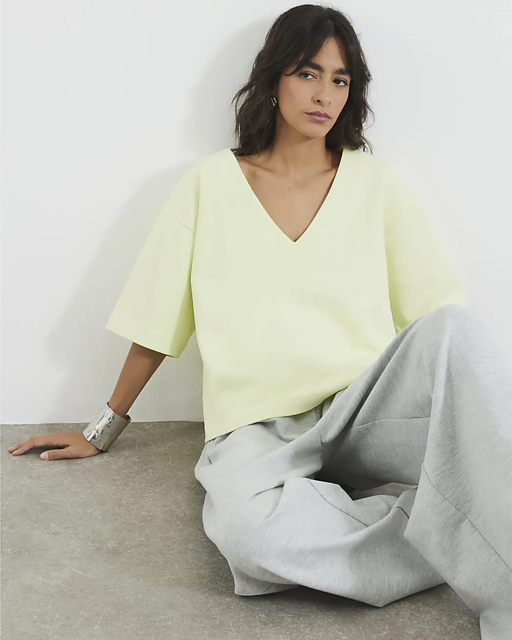 Green V Neck T-Shirt