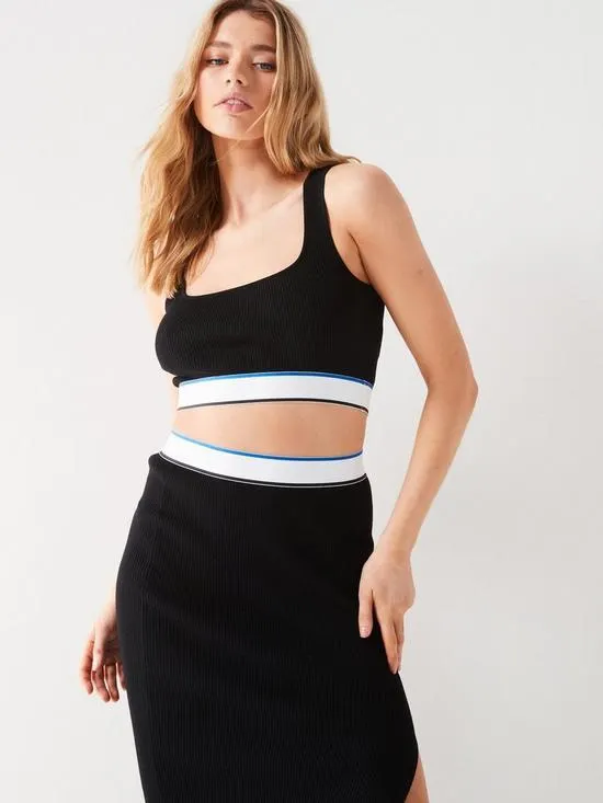 BLUE Saforma Logo Waistband Knitted Vest - Black