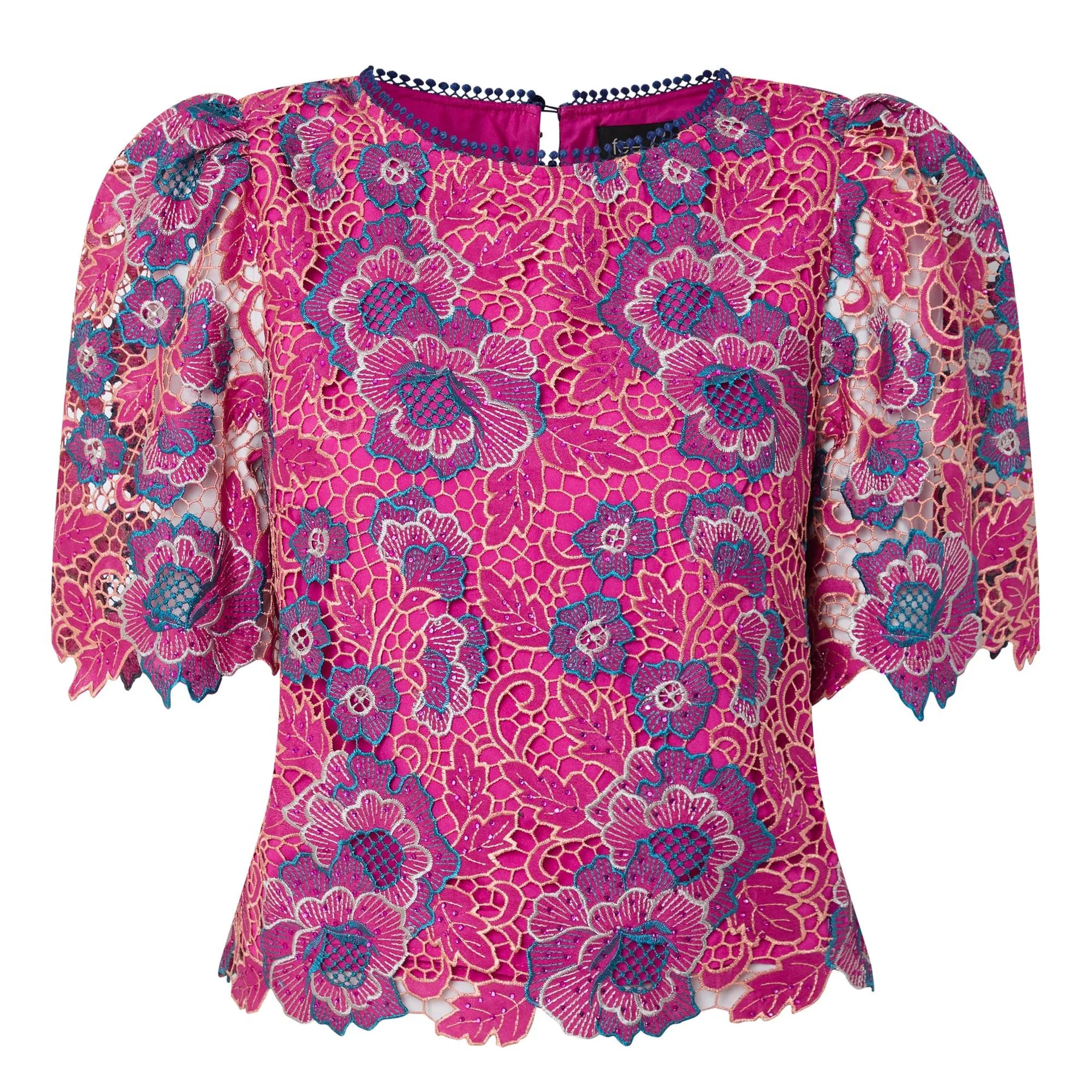 Sophia Flower Scalloped Top