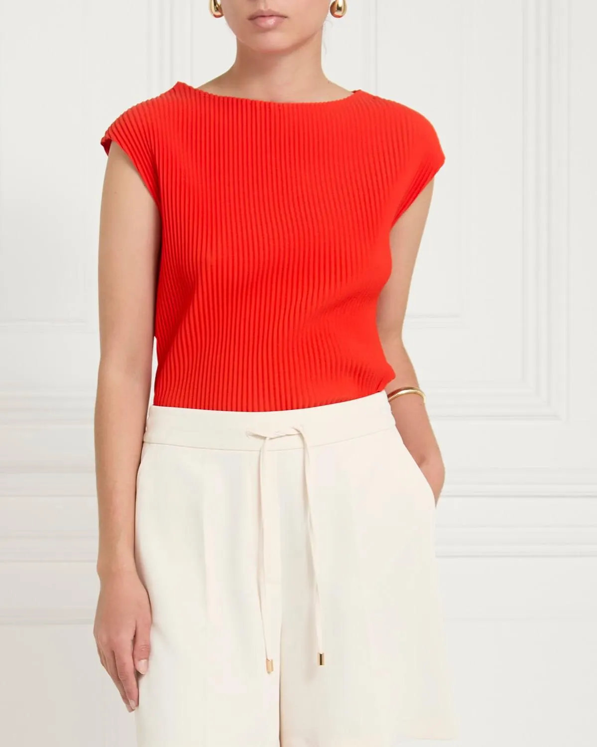 Gallery Sylvie Sleeveless Pleat Vest Top