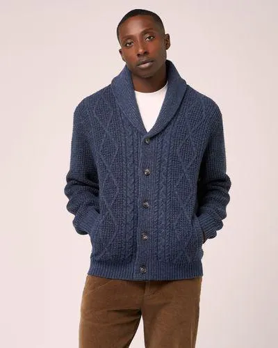 Cable Knit Shawl Collar Cardigan