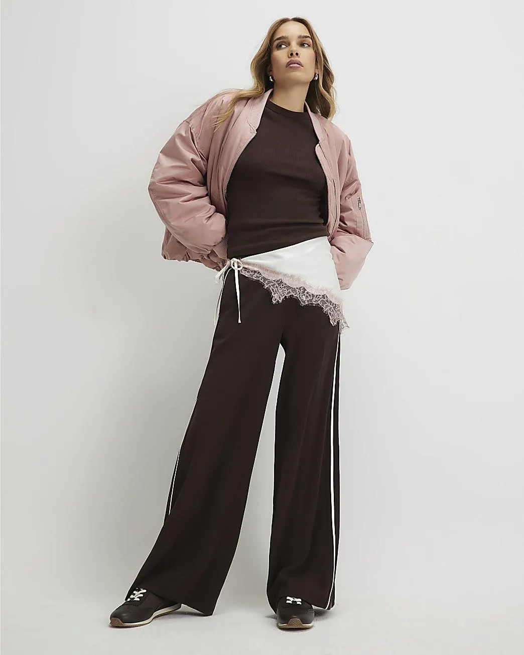 Brown Side Stripe Joggers