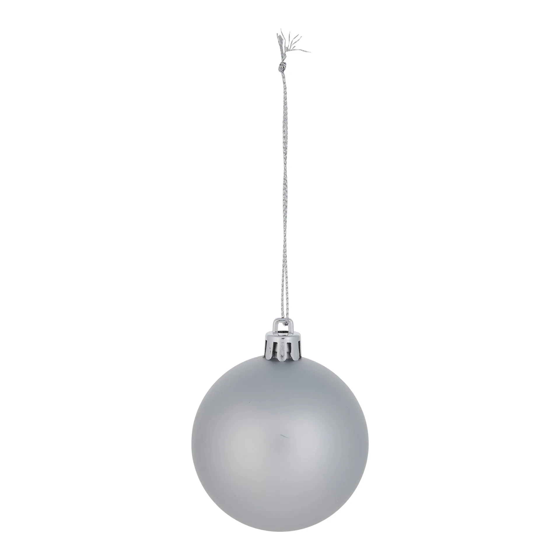 Refined classics Silver effect Plastic Round Christmas bauble set, Pack of 10 (D) 60mm