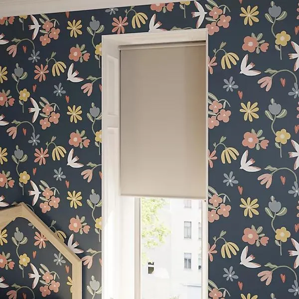 GoodHome Boreas Corded Pearl grey Blackout Roller Blind (W)60cm (L)180cm