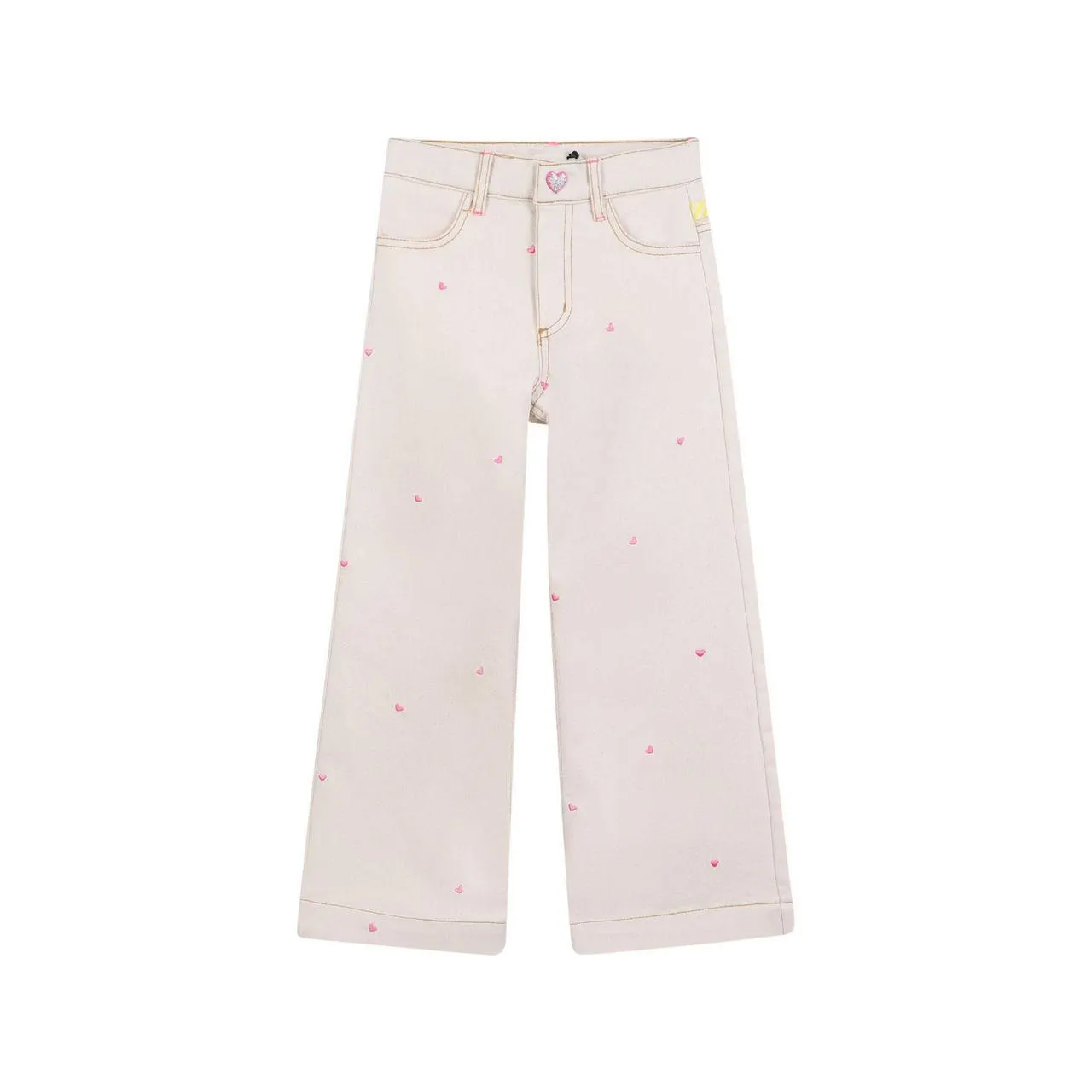 Embroidered Heart Wide Leg Trousers