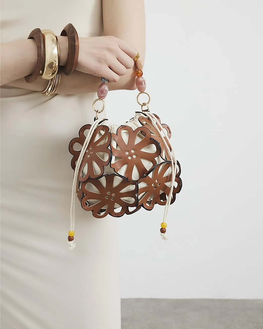 Brown Laser Cut Flower Bag