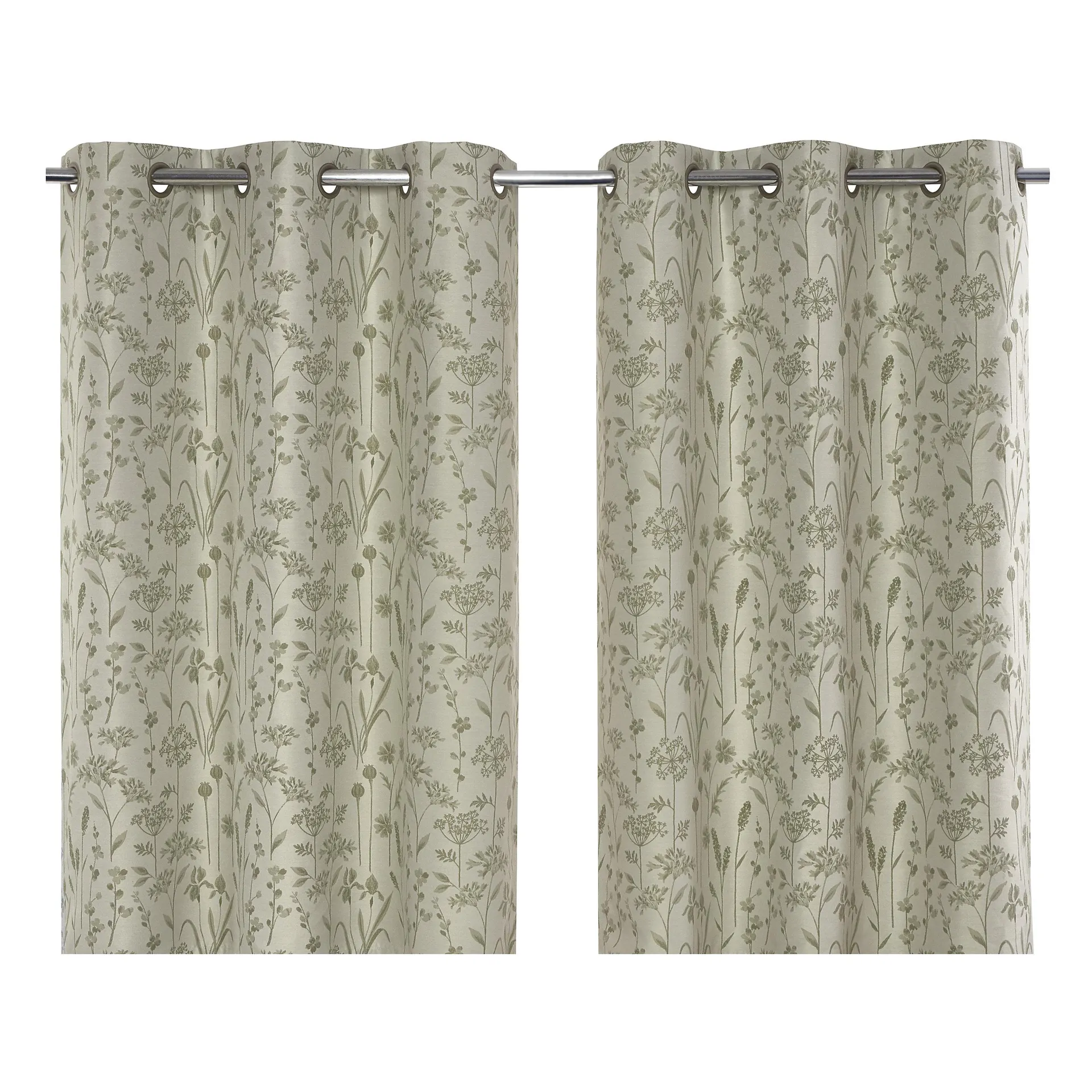Otema Light green Herbarium Lined Eyelet Curtain (W)167cm (L)228cm, Pair