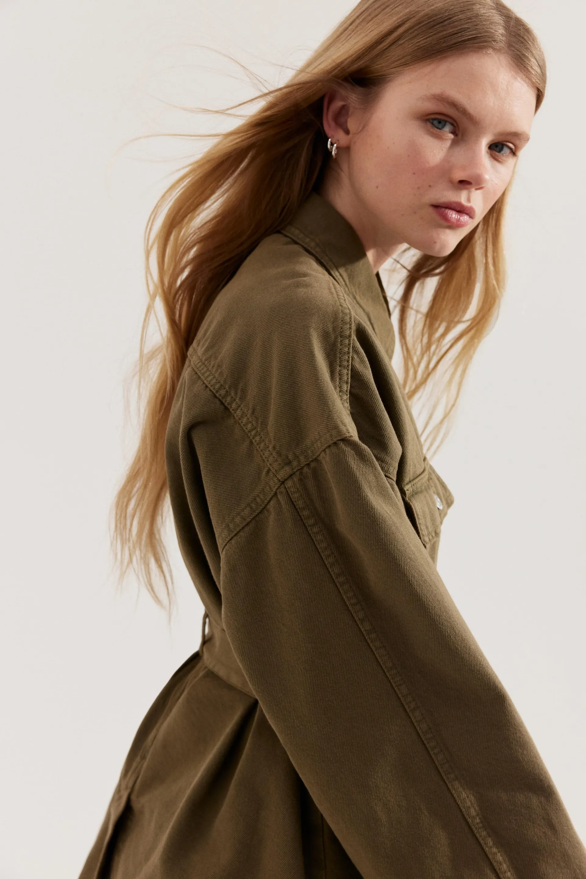 Tie-belt denim jacket